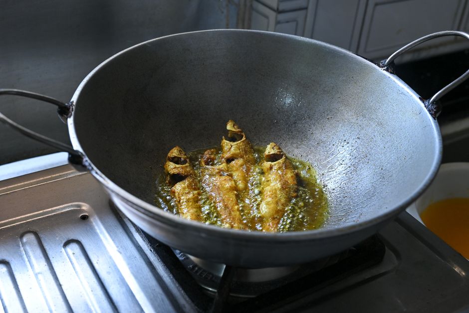 Fish curry with rice